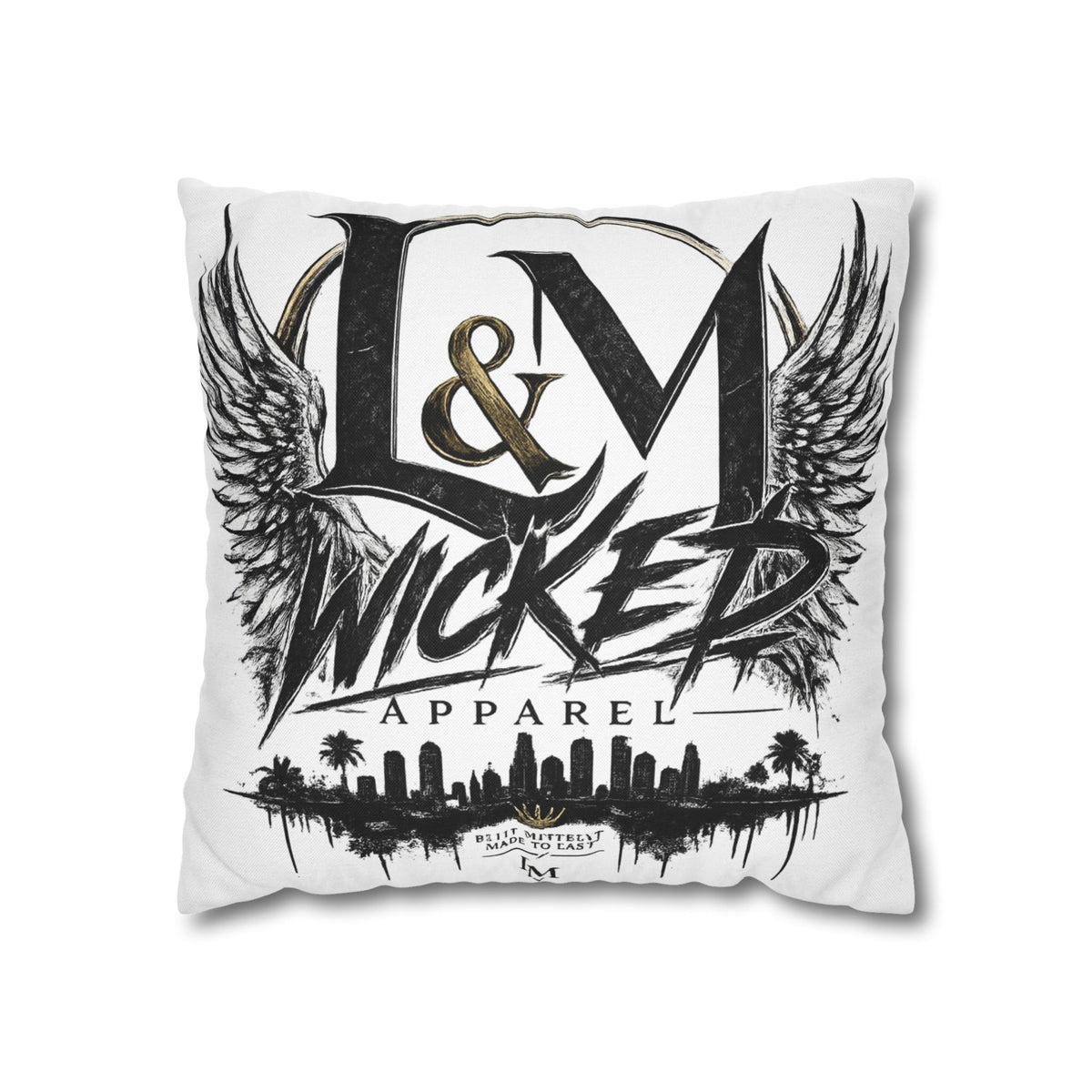 L&M Wicked Apparel Spun Polyester Square Pillowcase
