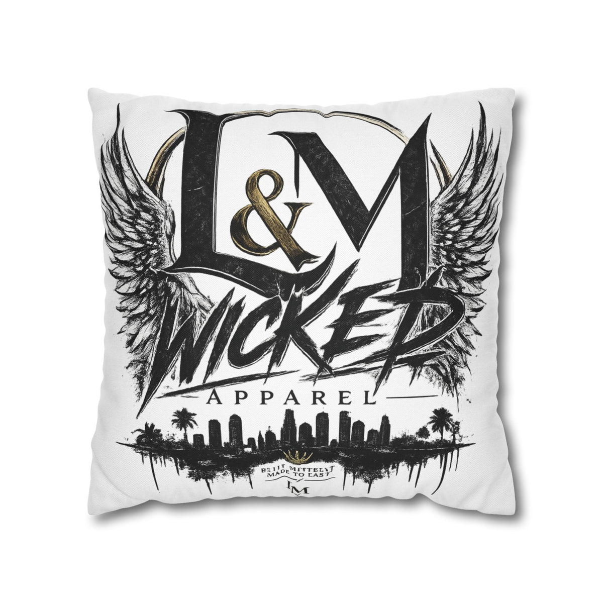 L&M Wicked Apparel Spun Polyester Square Pillowcase