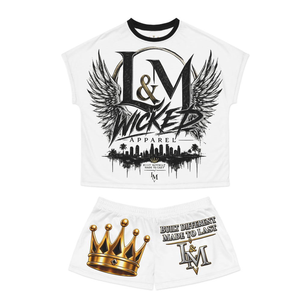 L&M Wicked Apparel Women's Short Pajama Set (AOP)