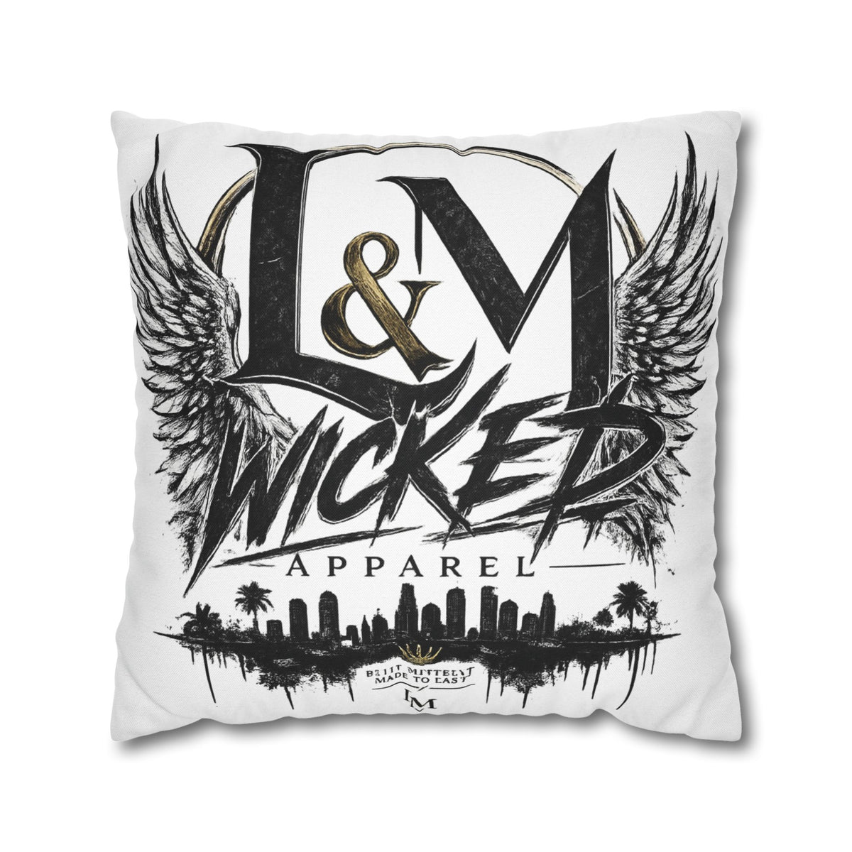 L&M Wicked Apparel Spun Polyester Square Pillowcase