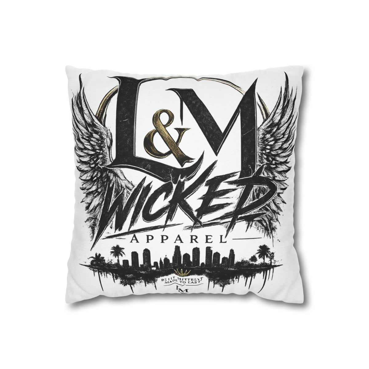 L&M Wicked Apparel Spun Polyester Square Pillowcase