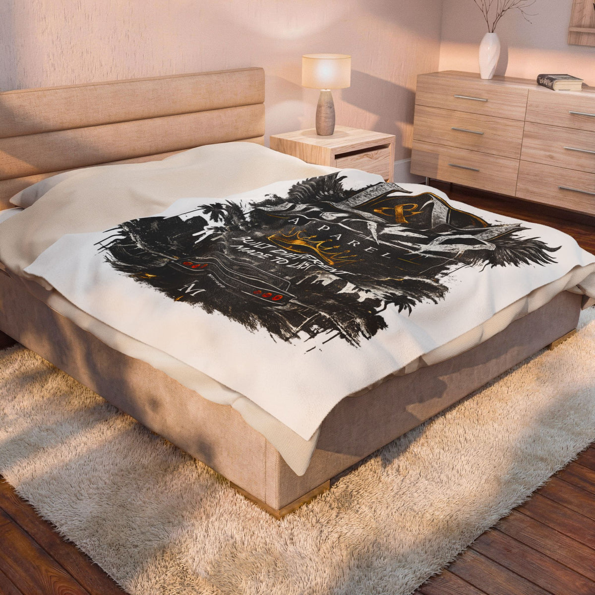 L&M Wicked Apparel Velveteen Plush Blanket