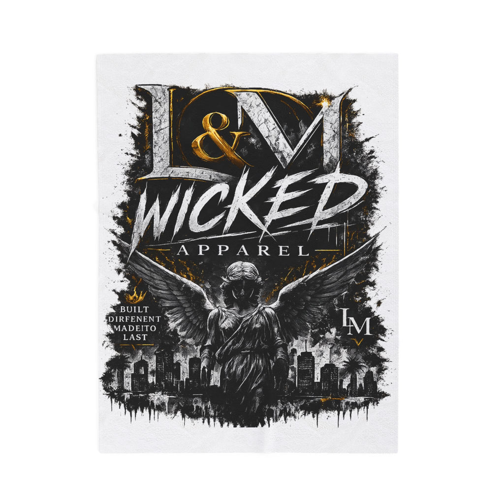 L&M Wicked Apparel Velveteen Plush Blanket