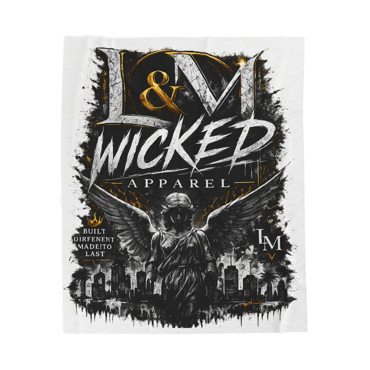 L&M Wicked Apparel Velveteen Plush Blanket