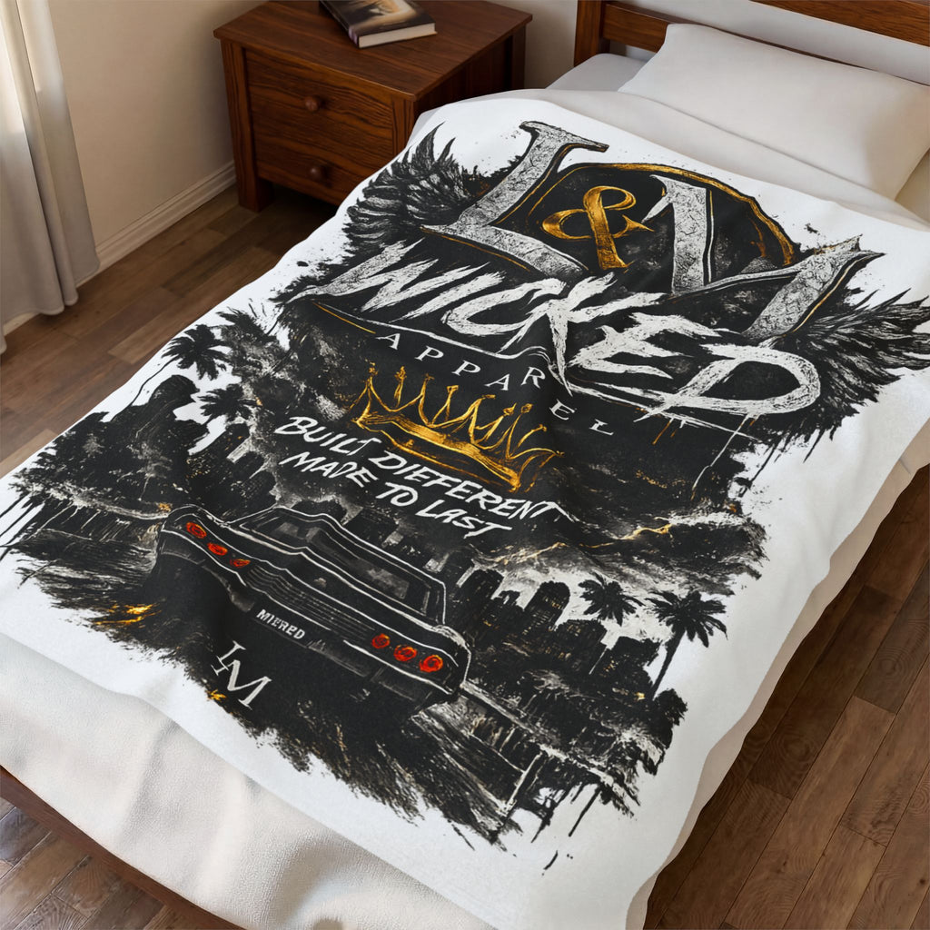 L&M Wicked Apparel Velveteen Plush Blanket