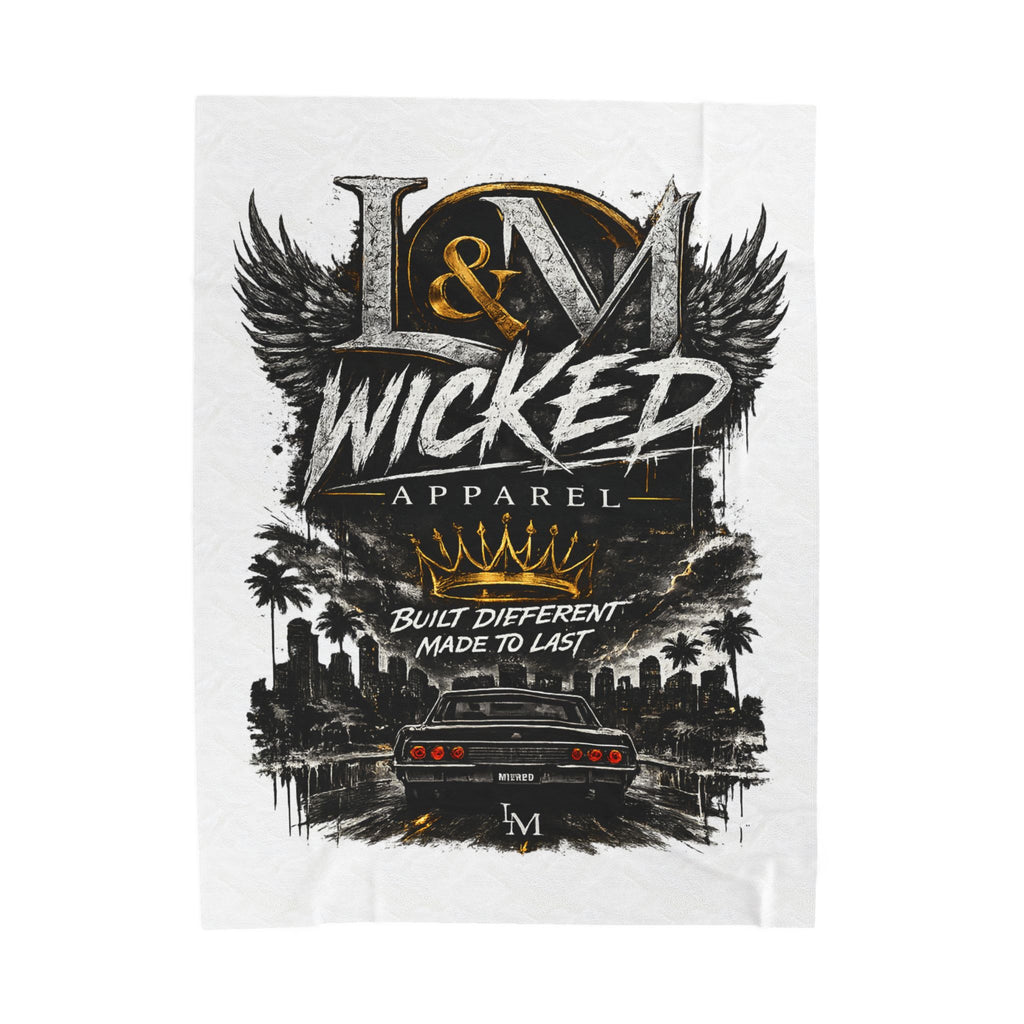 L&M Wicked Apparel Velveteen Plush Blanket