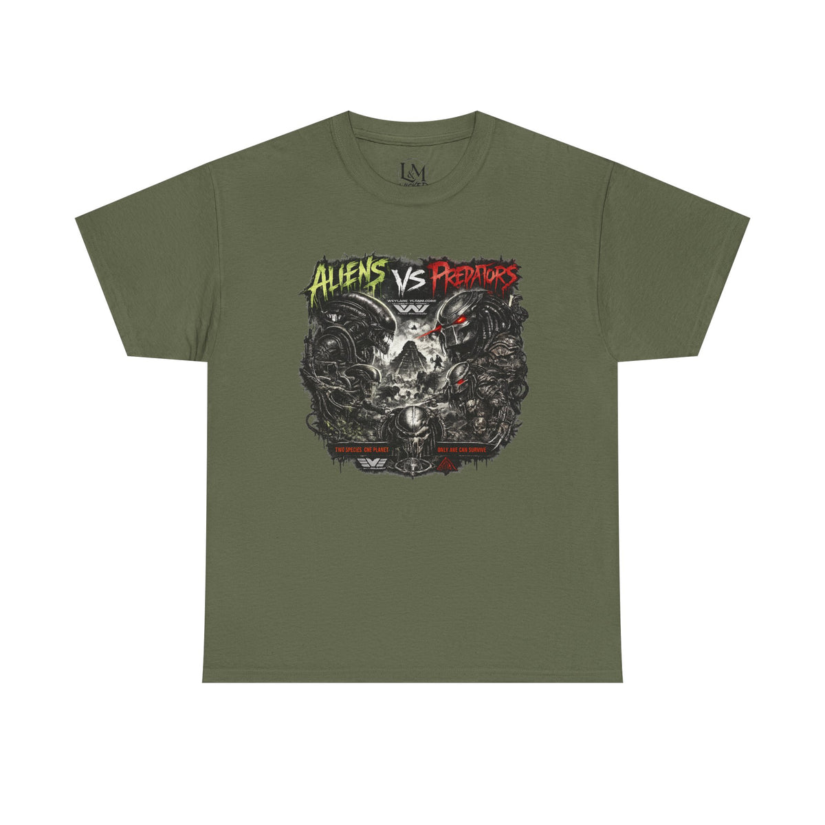 Alien Vs Predator Unisex Heavy Cotton Tee