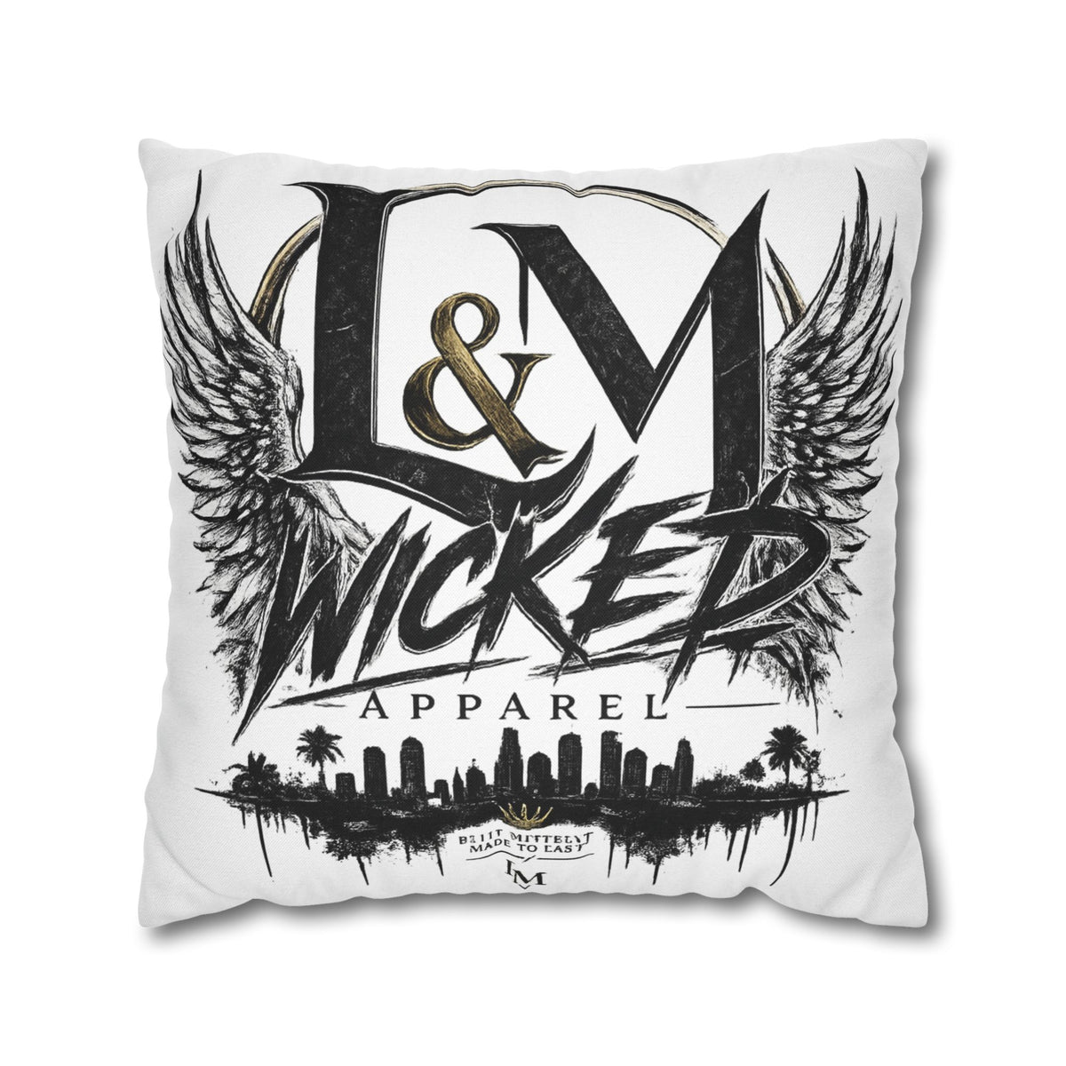 L&M Wicked Apparel Spun Polyester Square Pillowcase