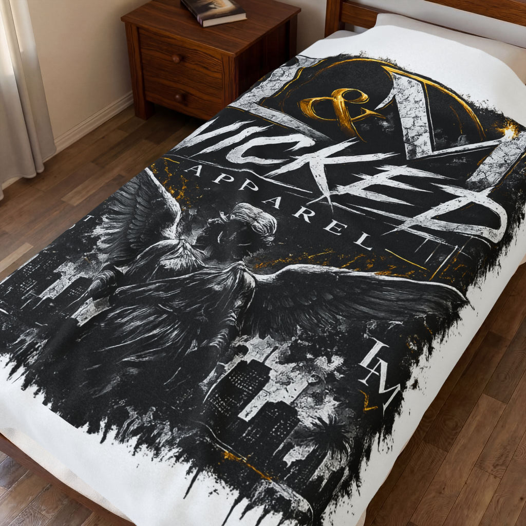L&M Wicked Apparel Velveteen Plush Blanket